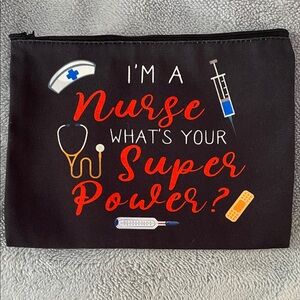 Black Nurse Themed Accessory Pouch